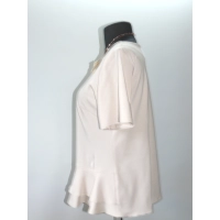 Elegancka Bluzka z falbankami idealna pod żakiet - jasny beż